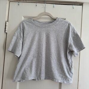 Calvin Klein Gray Short Sleeve Cropped Boxy T-Shirt